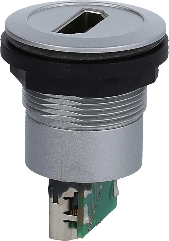 Prise HDMI Encastrable Ronde Argentée Georg Schlegel RONTRON-R-JUWEL