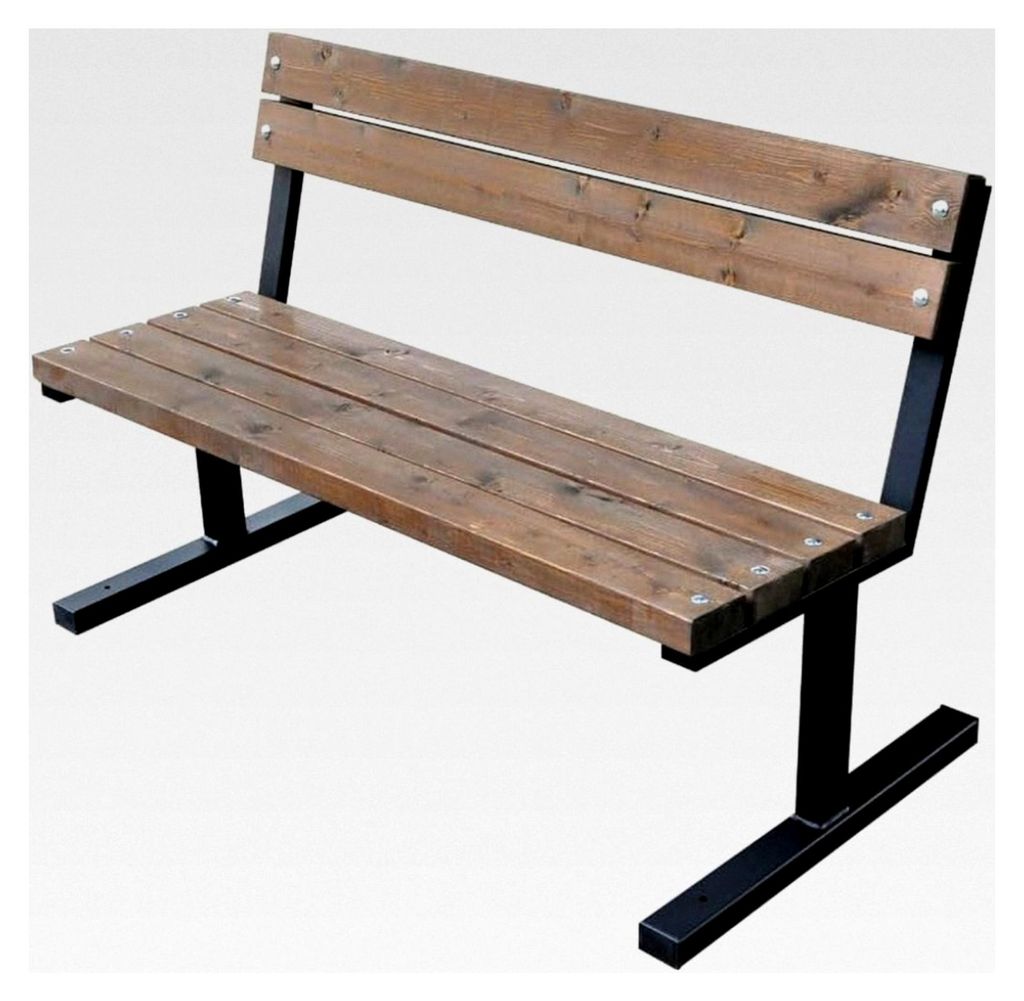 Wetterfeste Gartenbank aus Holz und Metall - Outdoor Sitzbank aus geschliffener skandinavischer Fichte, pulverbeschichtet - Parkbank mit 350 kg Tra...