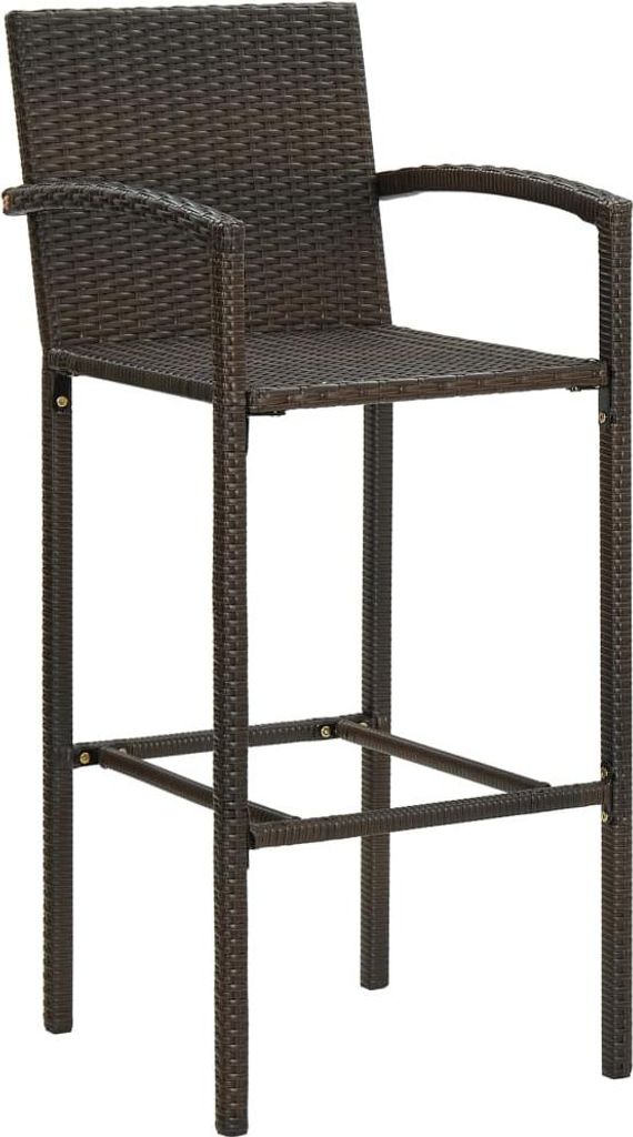 vidaXL Barhocker 4 Stk. Braun Poly Rattan