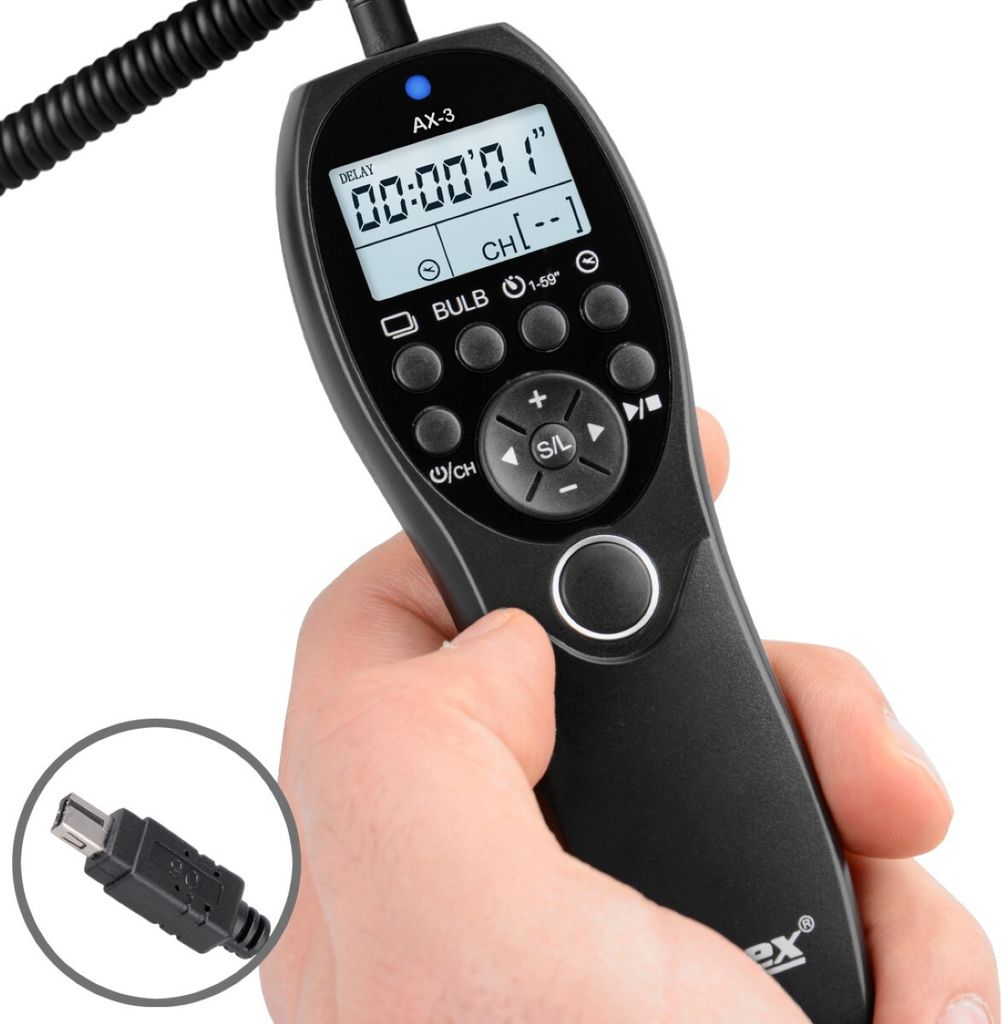 Timer Fernauslöser AX-3 DC2 Nikon Z7 Z6 D7500 D7100 D750 D610 D90 D5600 D3300 Intervallauslöser Timelapse Bulb Serienaufnahme