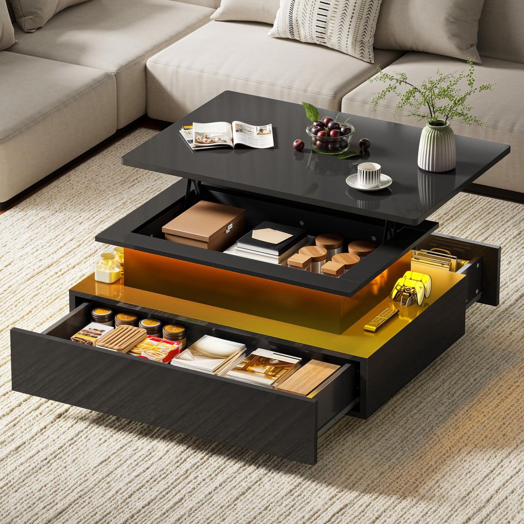 Couchtisch Wohnzimmertisch mit LED-Beleuchtung und 2 Produktbild 