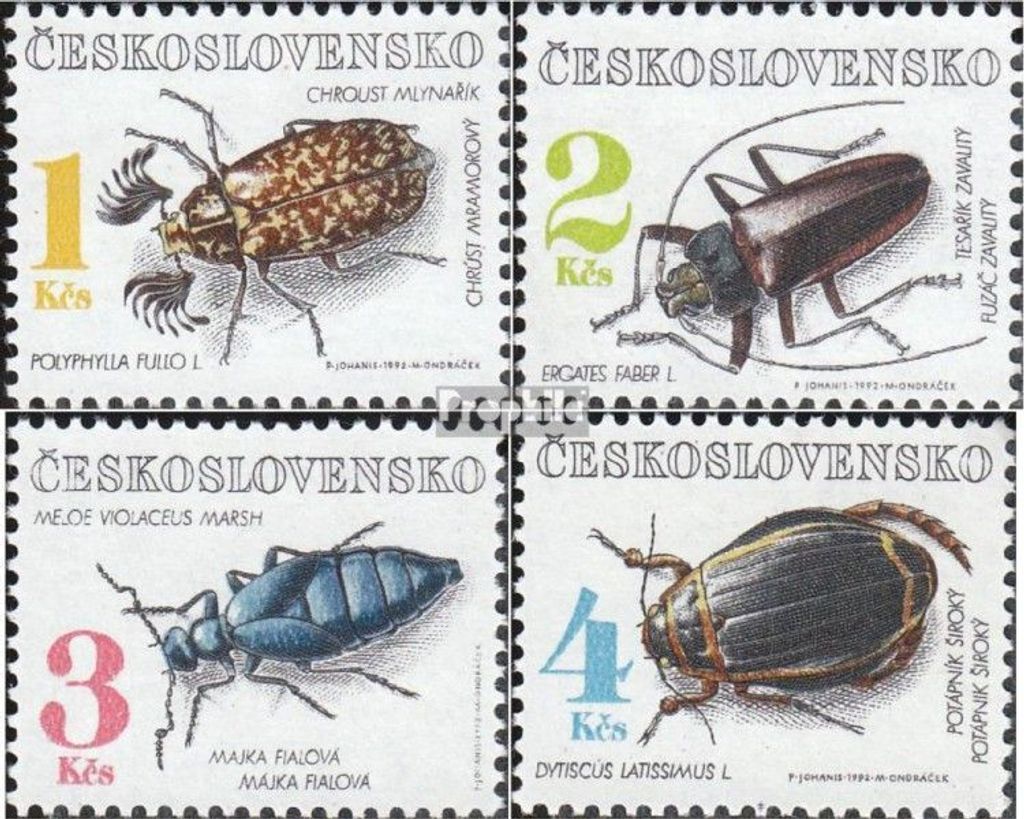 Briefmarken Tschechoslowakei 1992 Mi 3122-3125 Produktbild 