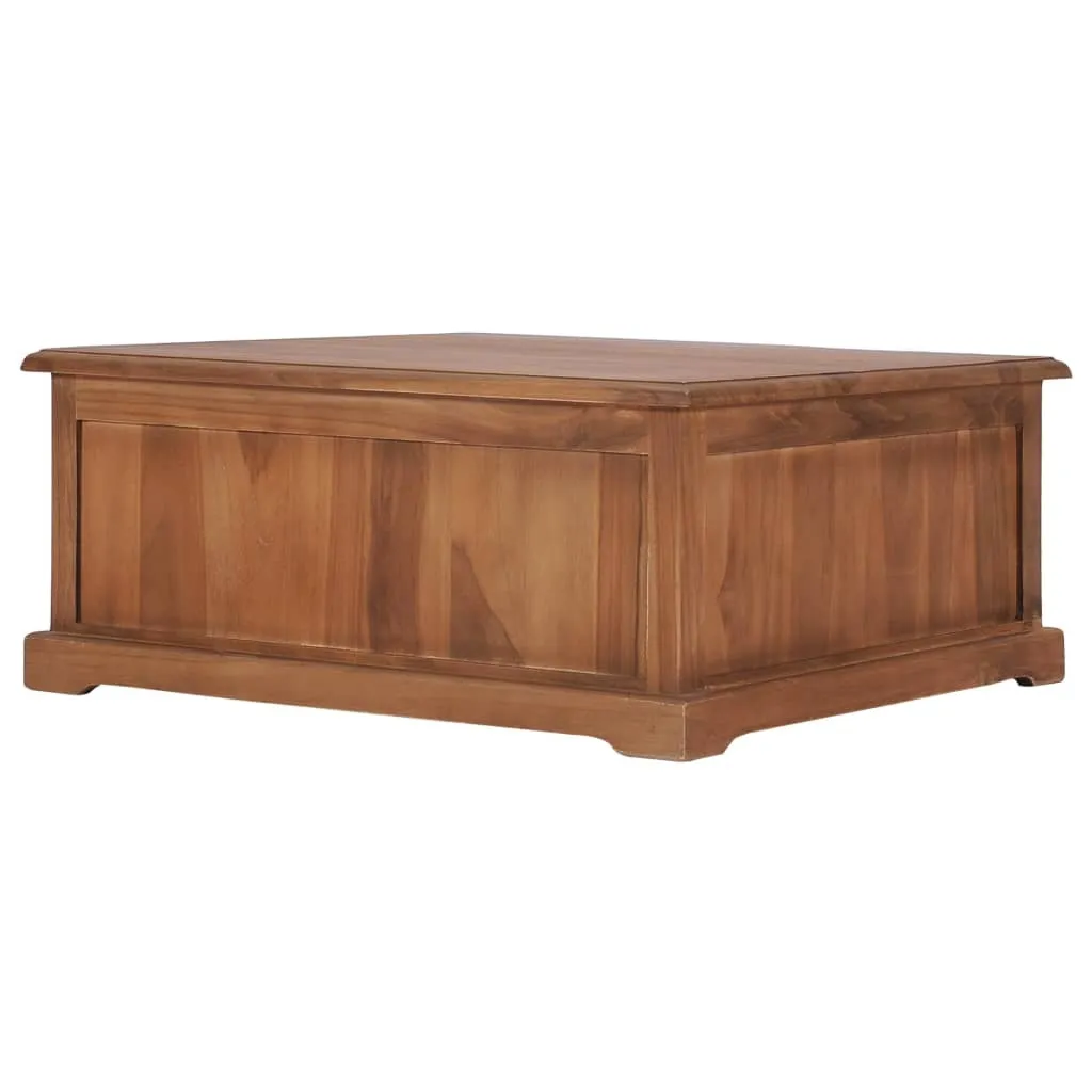 Table basse robuste en bois de teck massif 68 cm - Finition artisanale - 4