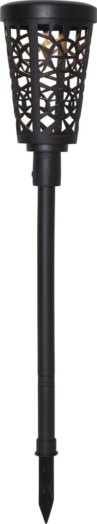 Star Trading 481-92 LED-Solar-Wegeleuchte "Sinnia", Kunstst., schwarz, schwarz, warmwhite LED, 13,5x62 cm, Solarpanel