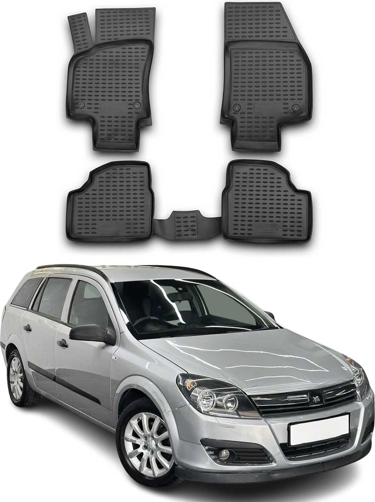 2004-2015 Tapis de sol Opel Astra TPE noir 4 pièces Image du produit 