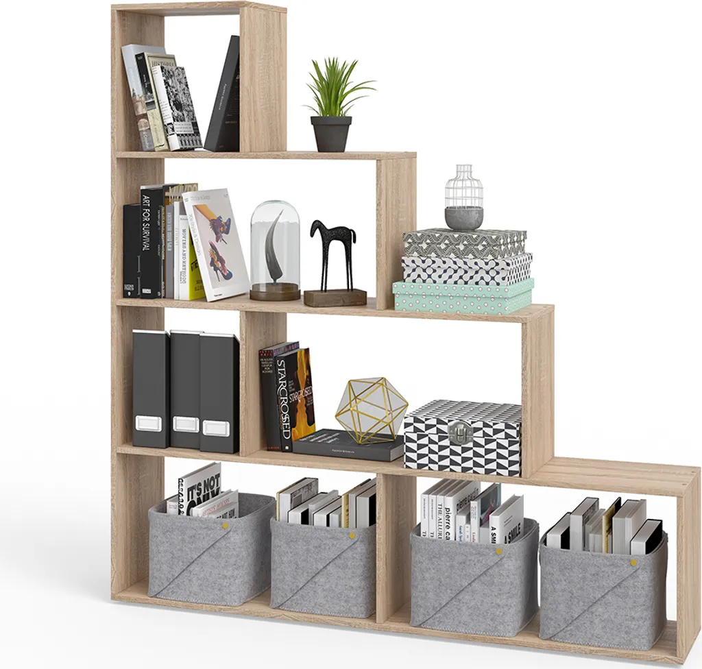 Étagère Vicco Sonoma 163x155cm Modèle 34597 Bibliothèque Design Robuste - 7
