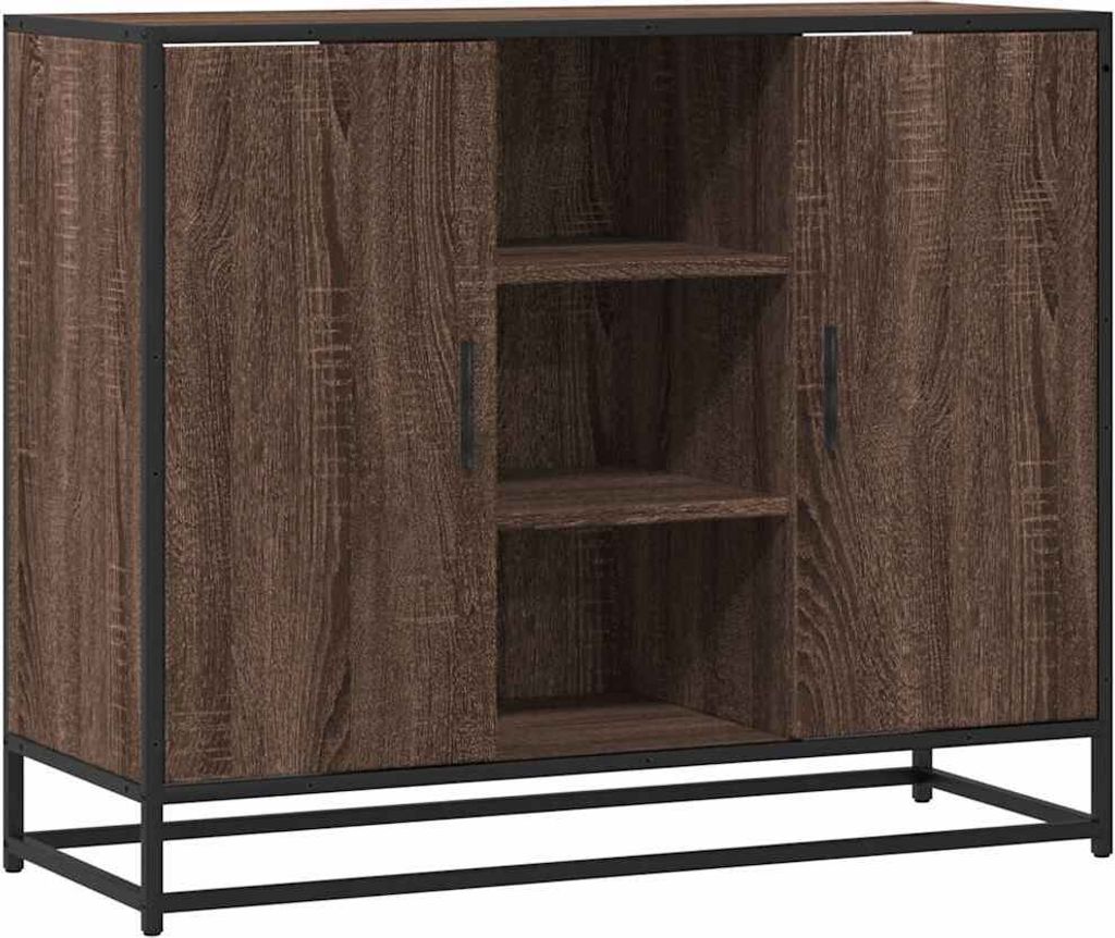 Sideboard Braun Eichen-Optik 92x35x76 cm Holzwerkstoff