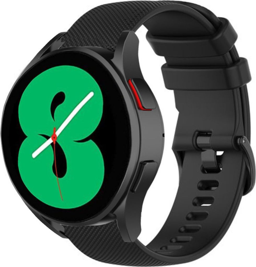 Strap-it Samsung Galaxy Watch 4 40mm Luxus-Silikonarmband (Schwarz)