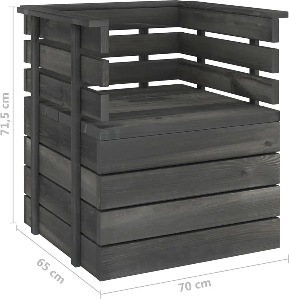 Fauteuil de jardin en pin massif gris : la solution durable et robuste - 5