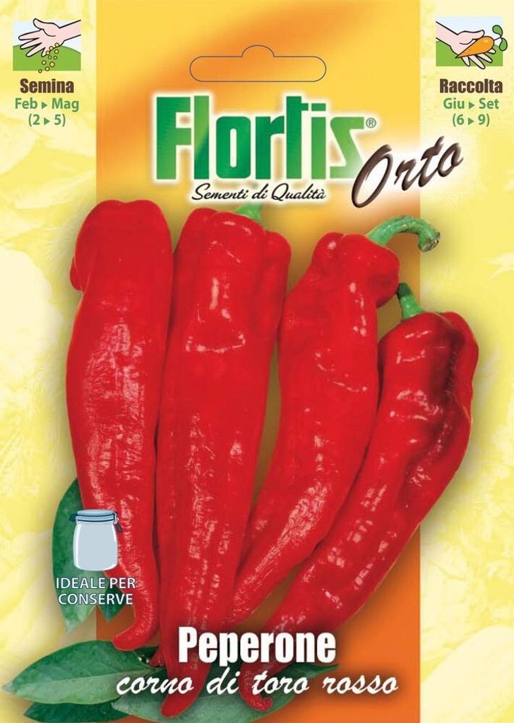 Roter Paprika Stierhorn Corno Di Toro Rosso | Paprikasamen von Flortis