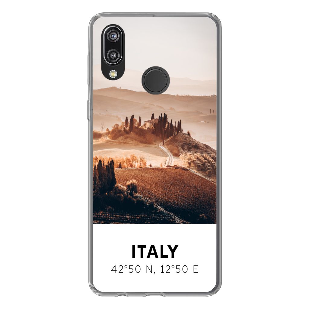MuchoWow Handyhülle Schutzhülle Hülle für Huawei P20 Lite (2020) Toskana - Italien - Sommer Silikon Softcase Handy Hülle - Kartenhalter
