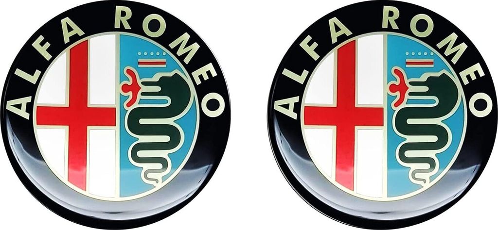 Alfa Romeo 3D Aufkleber Offizielle altes Logo, Durchmesser 21 mm, 2 Stücke