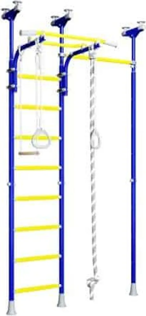 Échelle de gymnastique Jupiter 3 bleu avec barre de traction intégrée