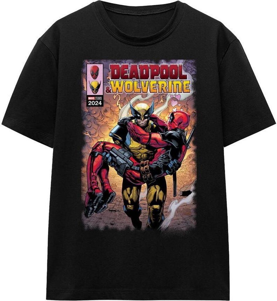 Deadpool & Wolverine - "Wolverine Saves Deadpool" T-Shirt für Herren/Damen Uni TV17267 (L) (Schwarz)