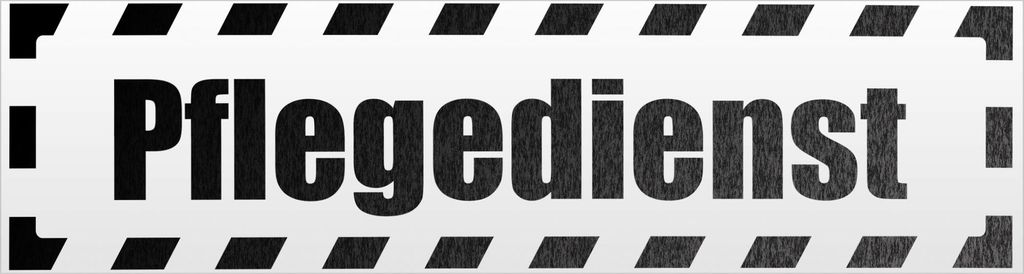 Kiwistar Pflegedienst gestreift Magnetschild Schild magnetisch - 45cm Schwarz - reflektierend - Magnetfolie für Auto PKW Kfz