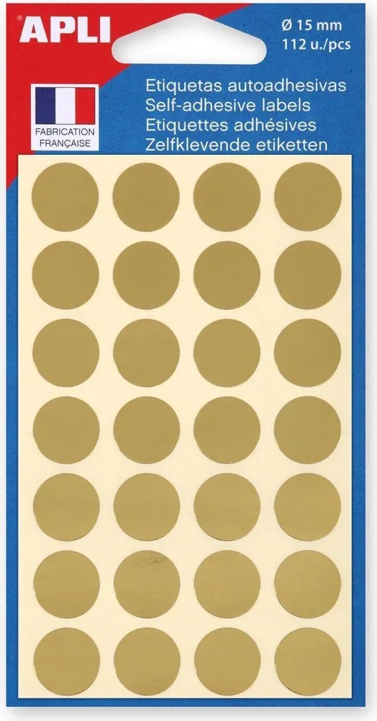 Etichette Rotonde Oro Agipa 100602 - 15mm Markierungspunkte Eleganti