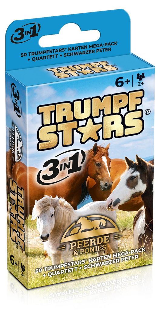 Kartenspiel Trumpfstars Pferde und Ponys 3 in 1 Produktbild 