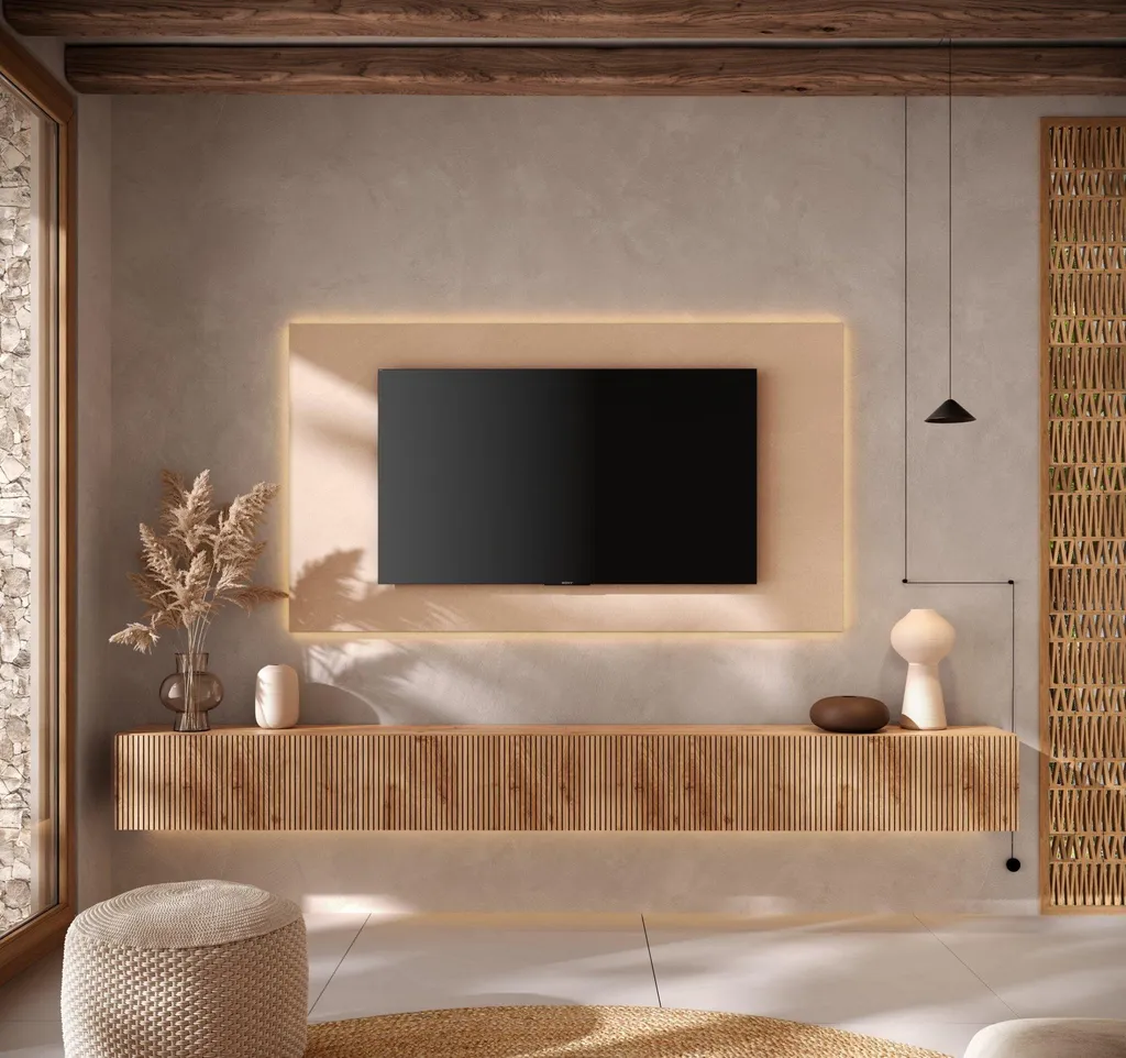 Mur Composable Modulable Italy Buti - Finition Bois Poirier Haut de Gamme