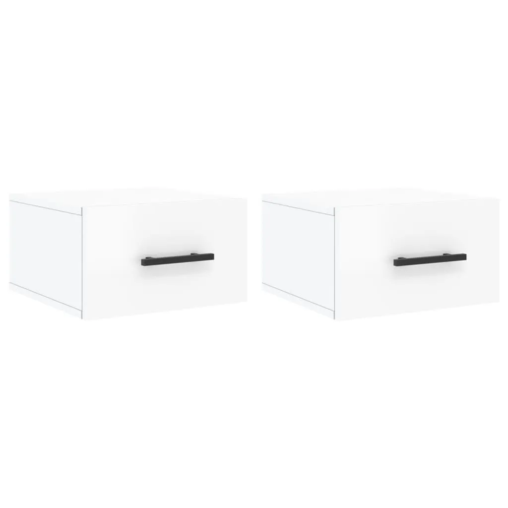 Comodini Sospesi Bianco Lucido 35x35x20 cm vidaXL | Set 2 Pezzi