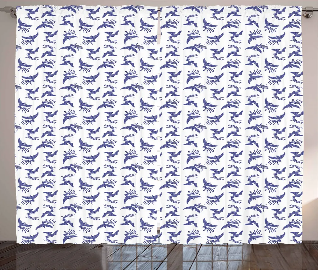 Tenda Lavabile ABAKUHAUS Phoenix Blu e Bianca 280x245 cm