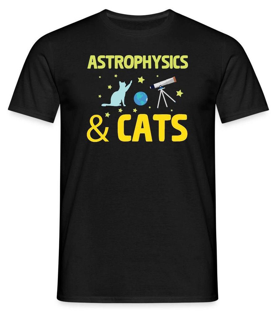 Spreadshirt Astrophysics & Cats | Katze Und Weltraum Männer T-Shirt, XL, Schwarz