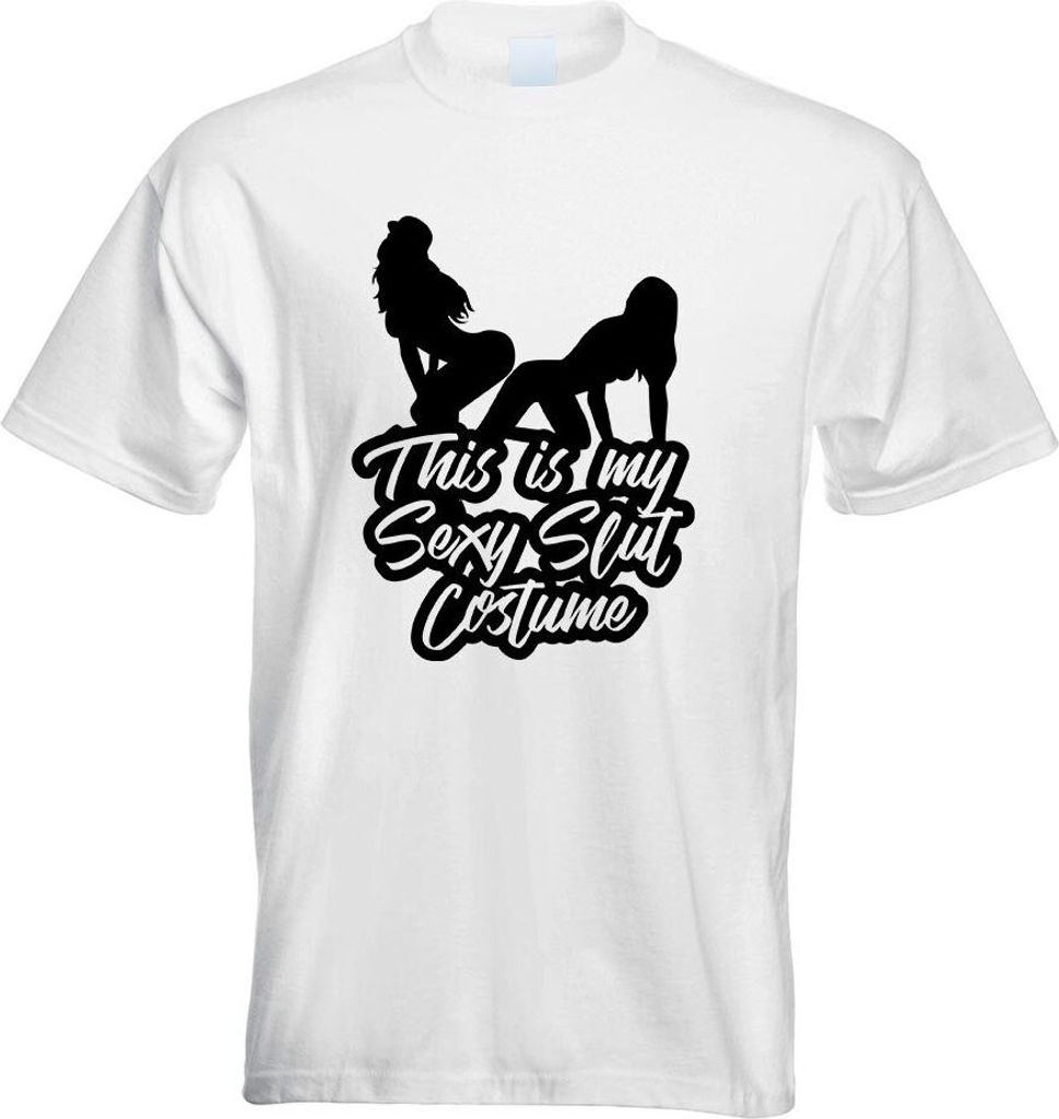 Kiwistar - T-Shirt - Weiss - This is My y Slut Costume Motiv Bedruckt Funshirt Design Print - mit Motiv Bedruckt - Funshirt Design - Sport - Freize...
