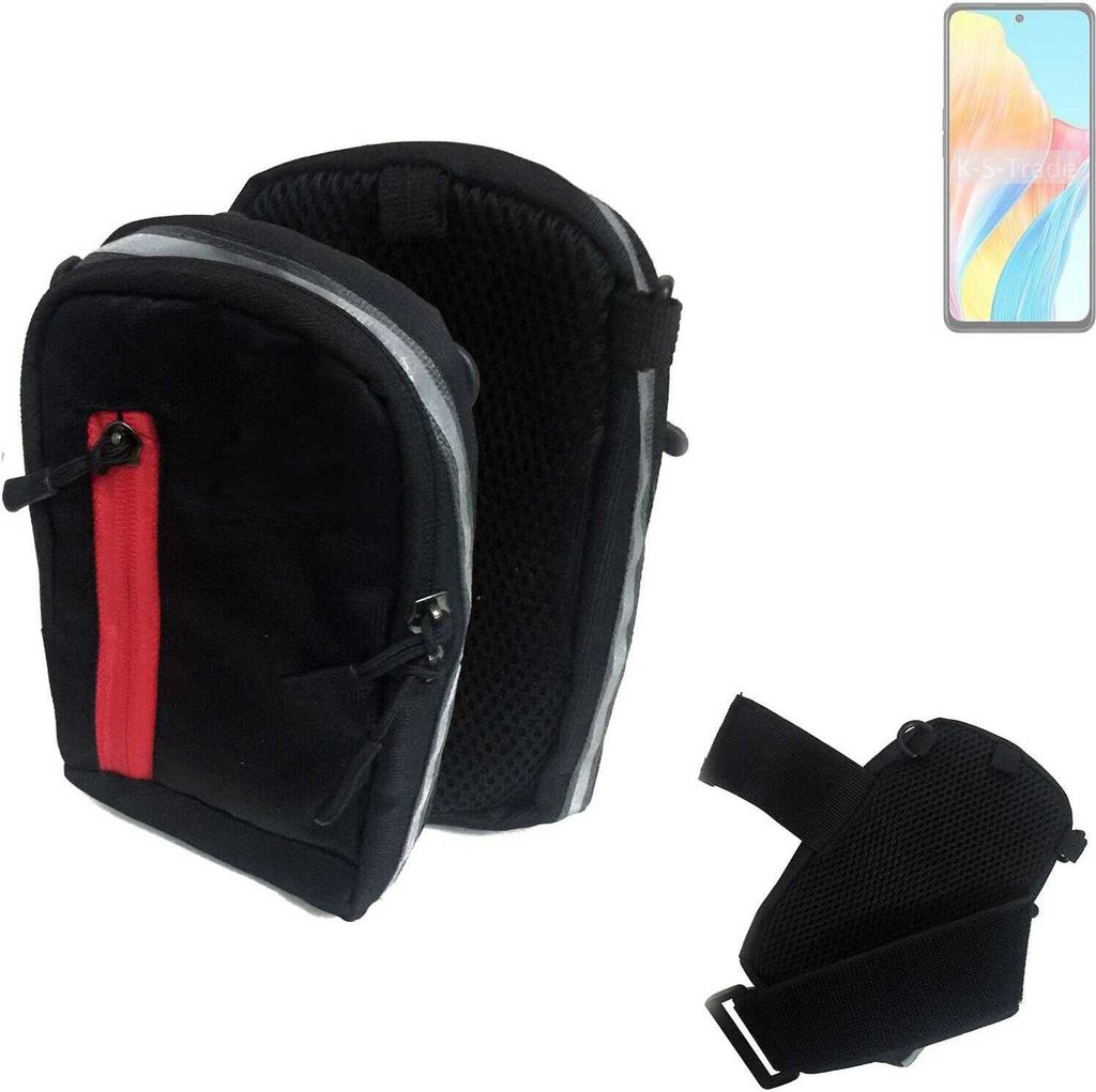 K-S-Trade Outdoor Gürteltasche Holster Umhängetasche kompatibel mit Oppo A1s 5G schwarz Handy Tasche Case travelbag Schutz Hülle Handy Hülle