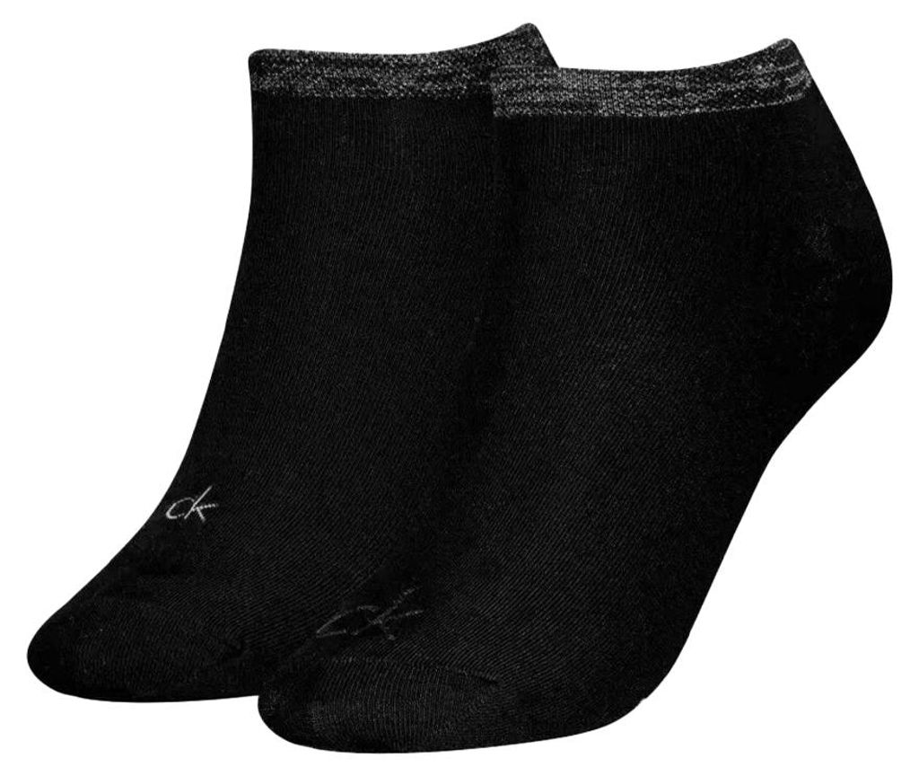 Calvin Klein - Socken für Damen (2er-Pack) NA719 (38 EU - 42 EU) (Schwarz)