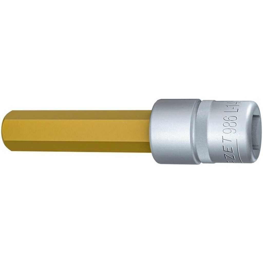 Hazet Schraubendreher-Steckschlüsseleinsatz 986L-14, 1/2 (12,5 mm) Vierkant hohl, Innen Sechskant Profil, SW 14 mm