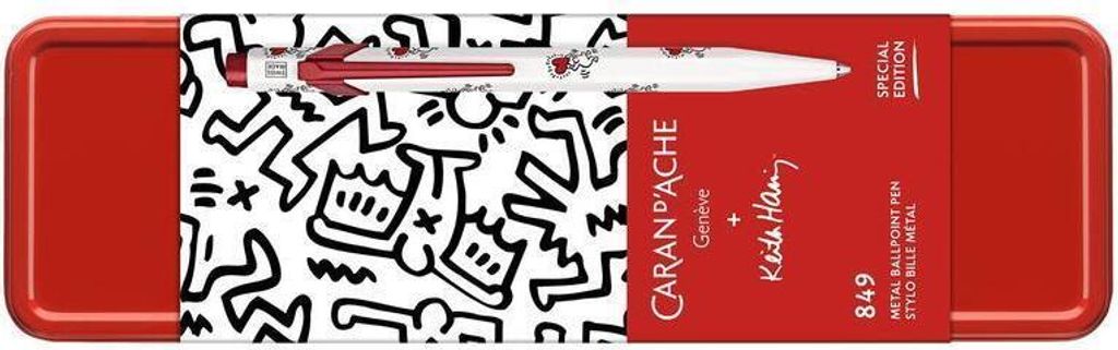 CARAN D`ACHE Kugelschreiber 849 KEITH HARING Weiss - Sonderedition