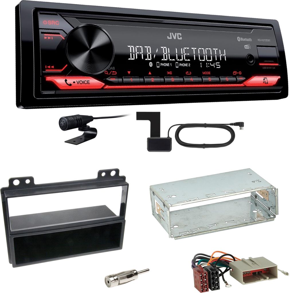 JVC KD-X272DBT Digitalradio Bluetooth USB FLAC Einbauset für Ford Fiesta Fusion