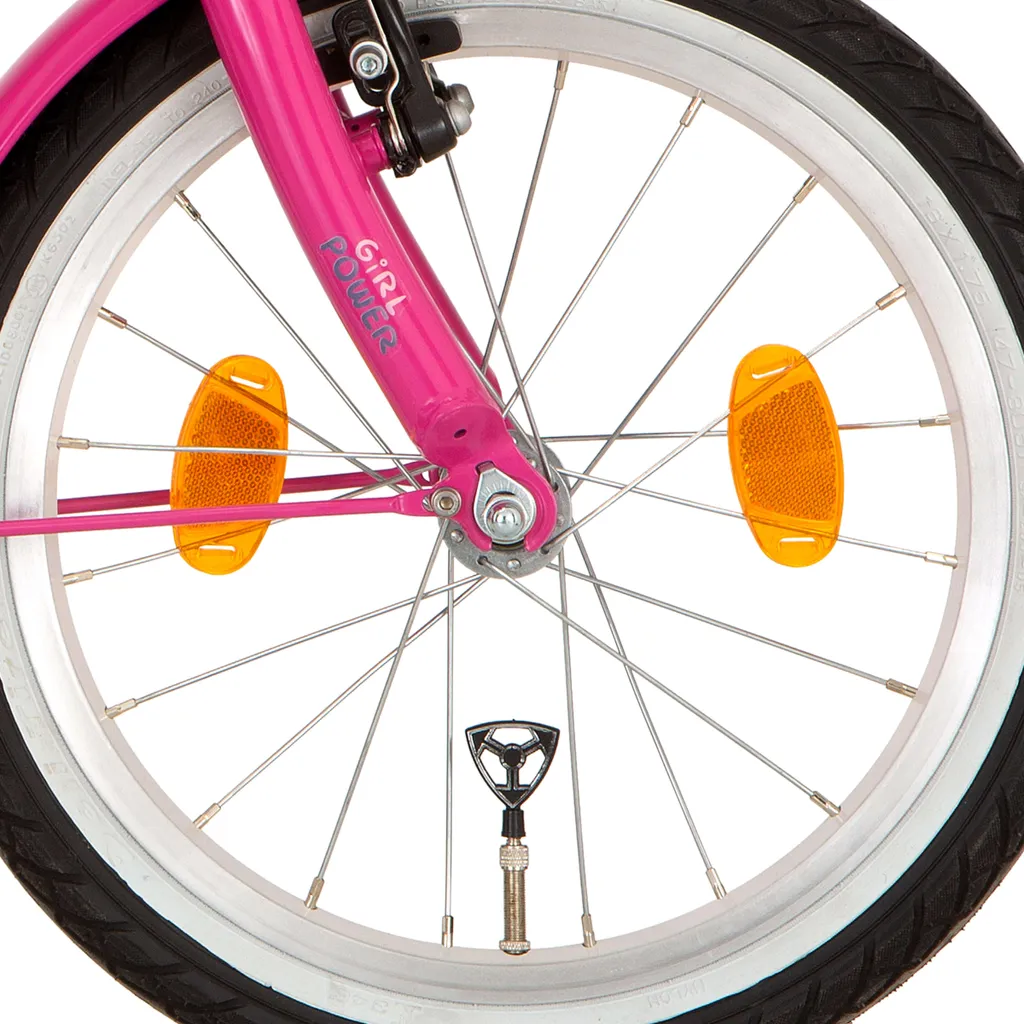 Roue de vélo enfant 18 pouces Alpina J20 rose avec rayons anticorrosion