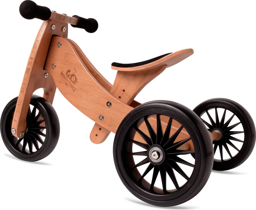 Kinderfeets Tiny Tot Plus 2-en-1 Tricycle et Draisienne évolutive Bambou