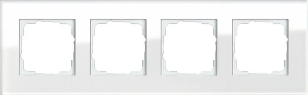 GIRA Esprit Cadre 4 Postes Blanc Pur 021412 System 55 Finition Verre