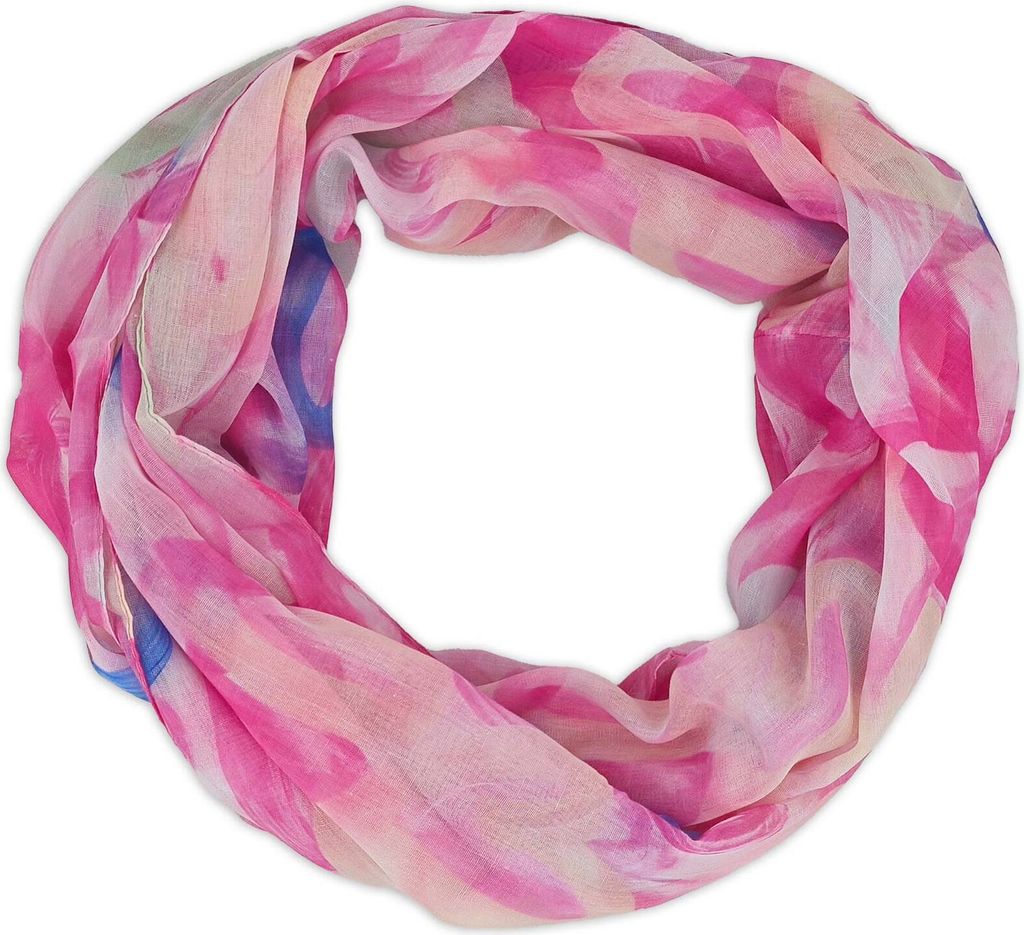 styleBREAKER Damen Loop Schal mit Brushstroke Herz Muster | luftiger Schlauchschal | weiches Halstuch für Frühling und Sommer aus Viskose 79 x 49 cm