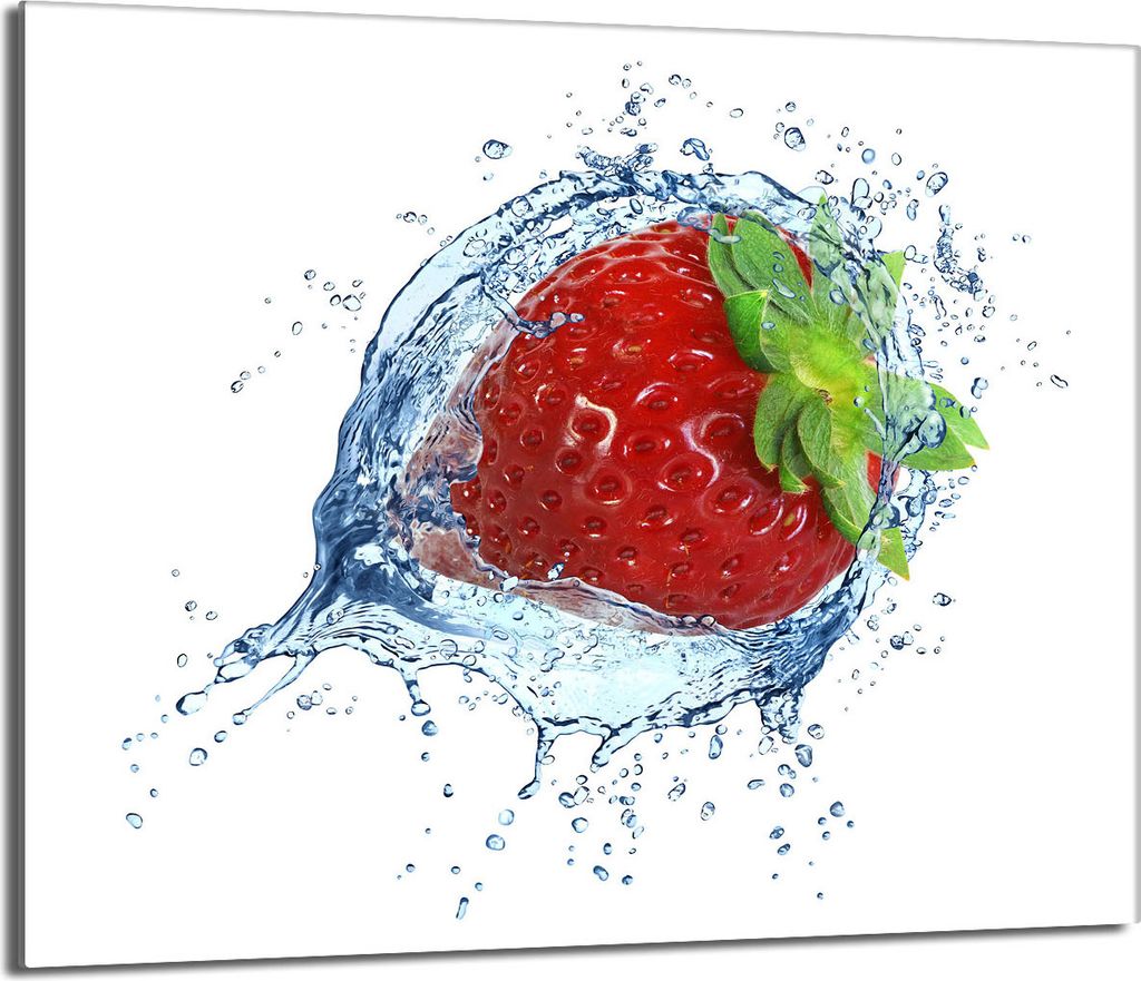 Glas-Herdplattenschutz 60x52 Erdbeere