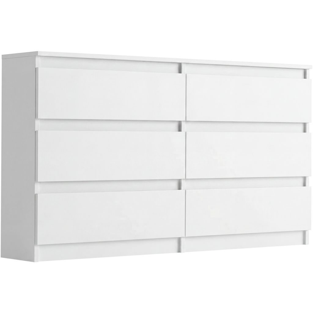 Komoda 140 cm, 6 zásuviek, skriňa FRAMIRE R-140, biela Obrázok produktu 