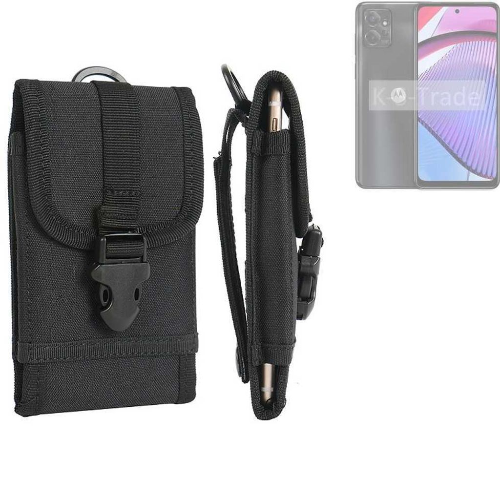 K-S-Trade Holster Handy Hülle kompatibel mit Motorola Moto G54 5G Power Holster Handytasche Gürtel Tasche Schutz Hülle Robust Outdoor schwarz