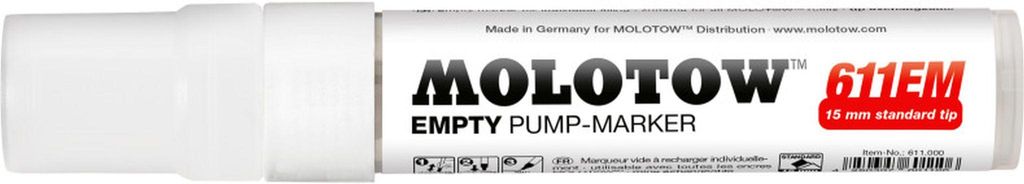 Molotow EMPTY Pump Marker 611EM Leermarker, 15 mm