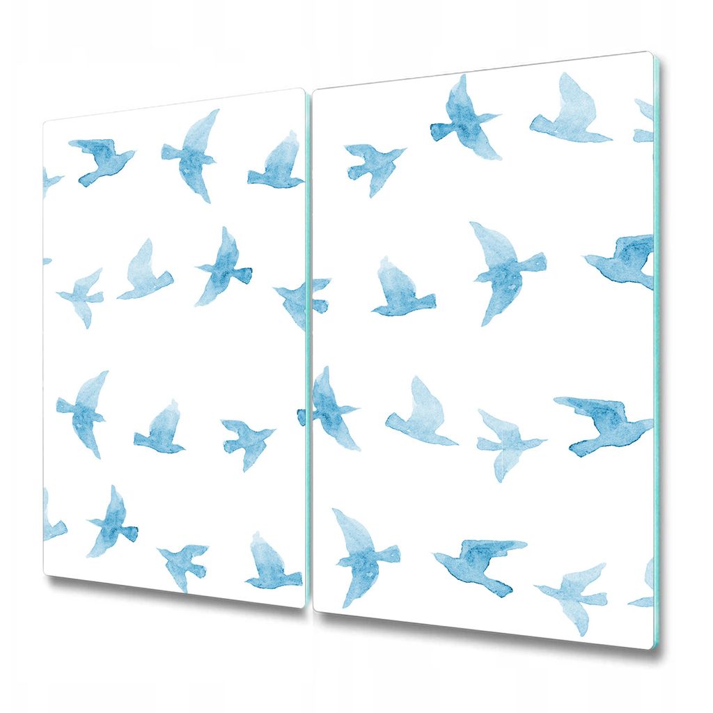 Küchenschneidebrett - Glasschneidebrett - Herdabdeckung - 2x 30x52 cm - Flying Birds