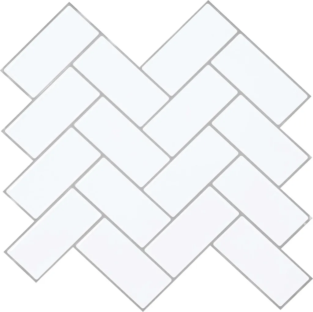 Rénover Sol Ancien avec Carrelage Chevron 20 pcs 30x30 cm Blanc et Gris