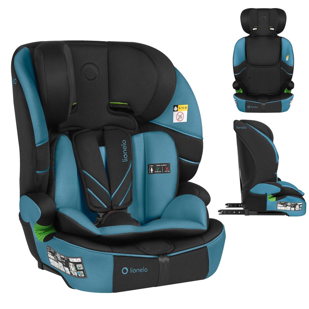 Lionelo Autokindersitz Levi Fix i-Size Seitenschutz, 10 Grad Kopfstützenverstellung Blau