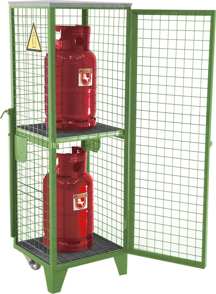 Bauer Gasflaschen-Depot GFD-R 2, Resedagrün, 2 Türen, Drahtgitter für 2x 11 kg-Gasflaschen