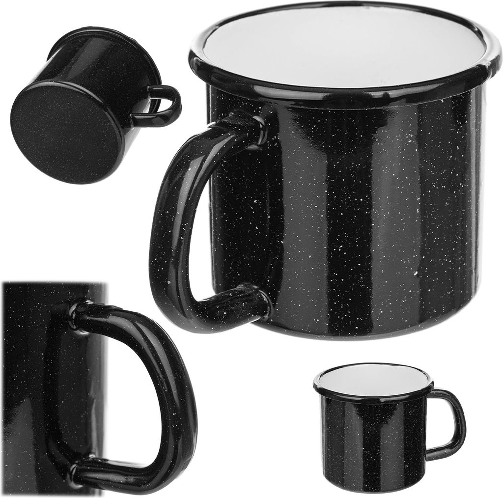 KADAX Emaille Tasse 400 ml für Tee und Kaffee, Becher für Camping, große Kaffeetasse mit Henkel, Kaffeebecher aus emaillierter Stahl, Teebecher,...