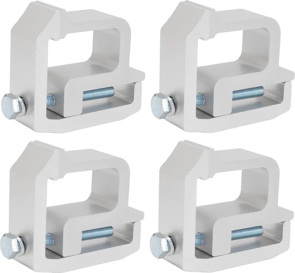 4 Clamps de Fixation en Alu Argent pour Hard-Top et Canopy de Truck