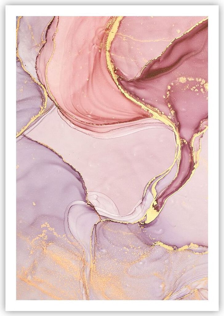 Poster - Poster ohne Rahmen - Abstraktion Marmor Rosa - 70x100 cm - Wand Bild - Wanddeko - Wandbilder - Kunstposter - Wandposter - Bilder - Kunstdr...