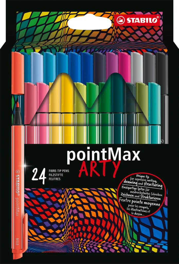 STABILO pointMax ARTY Set 24pz - Fineliner Punta 0.8mm per Grafica