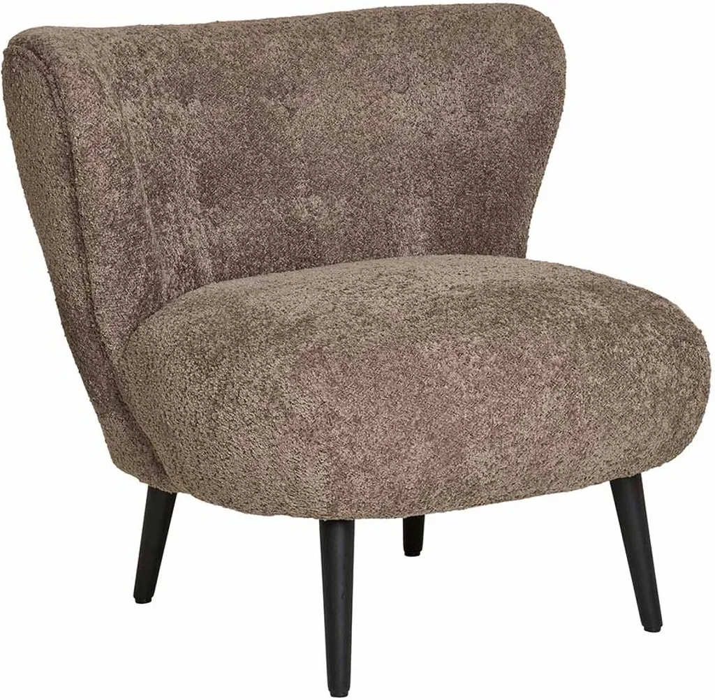 Petit Fauteuil Gain de Place Inga Bouclé Marron - Confort sans Encombre