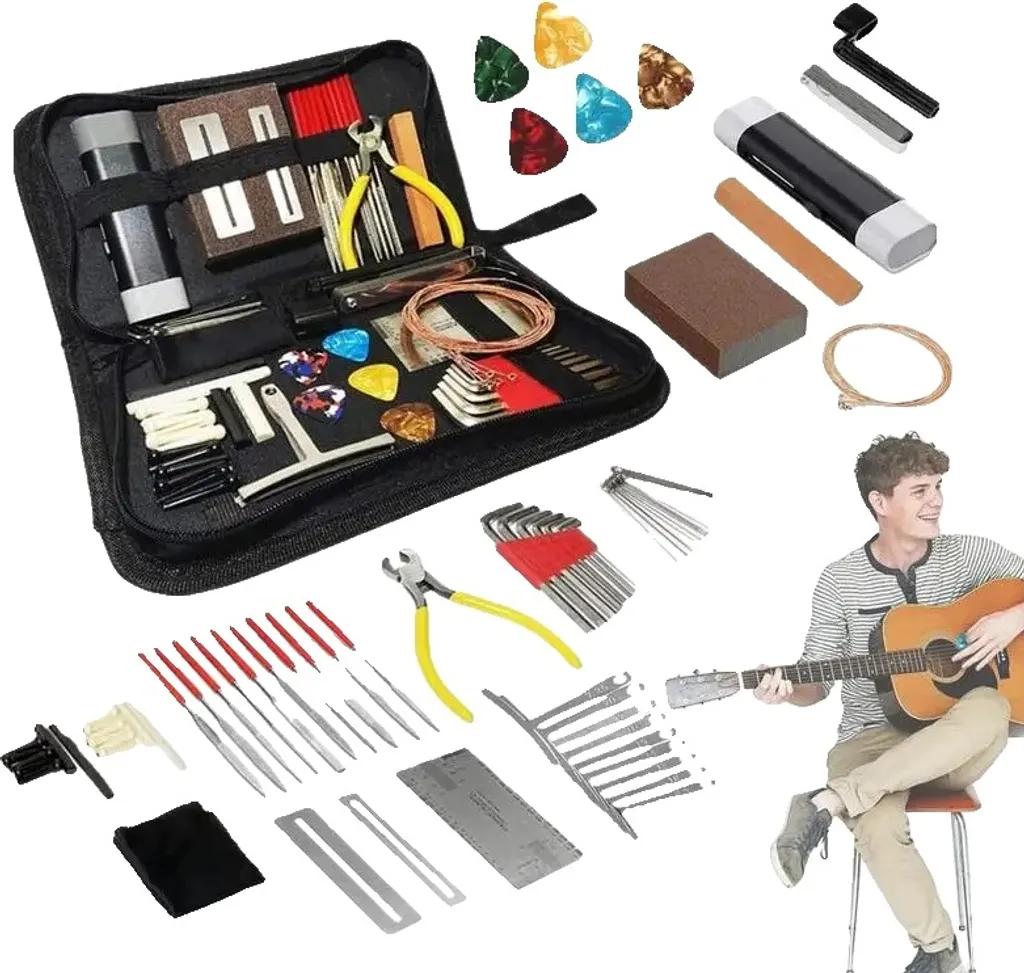 Set d'outils pour lutherie guitare 72 pièces complet et transportable