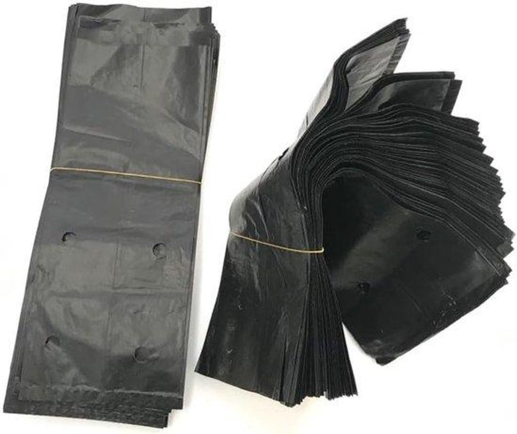 200 PE-Plastik-Seedling-Pots, atmungsaktive, biologisch abbaubare, dicke Pflanztopf-Beutel mit Löchern, 17x25cm